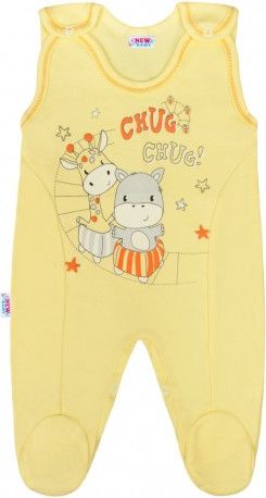 Kojenecké dupačky New Baby chug žluté, Žlutá, 56 (0-3m) - obrázek 1