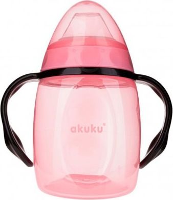 Hrníček nakloněný se silikonovým náustkem Akuku 280ml růžový, Růžová - obrázek 1
