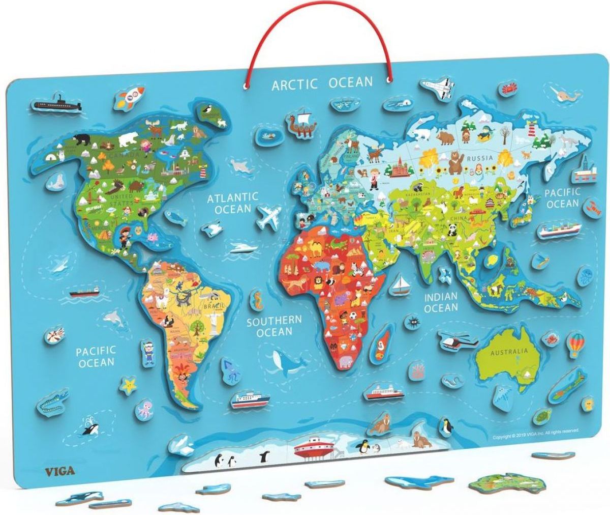 Viga Dřevěná mapa světa s tabulí - obrázek 2
