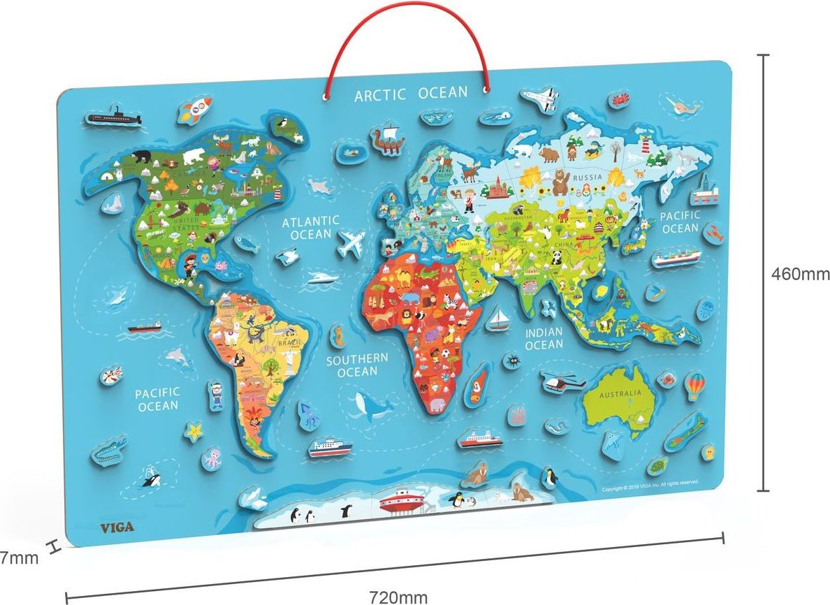 Viga Dřevěná mapa světa s tabulí - obrázek 3