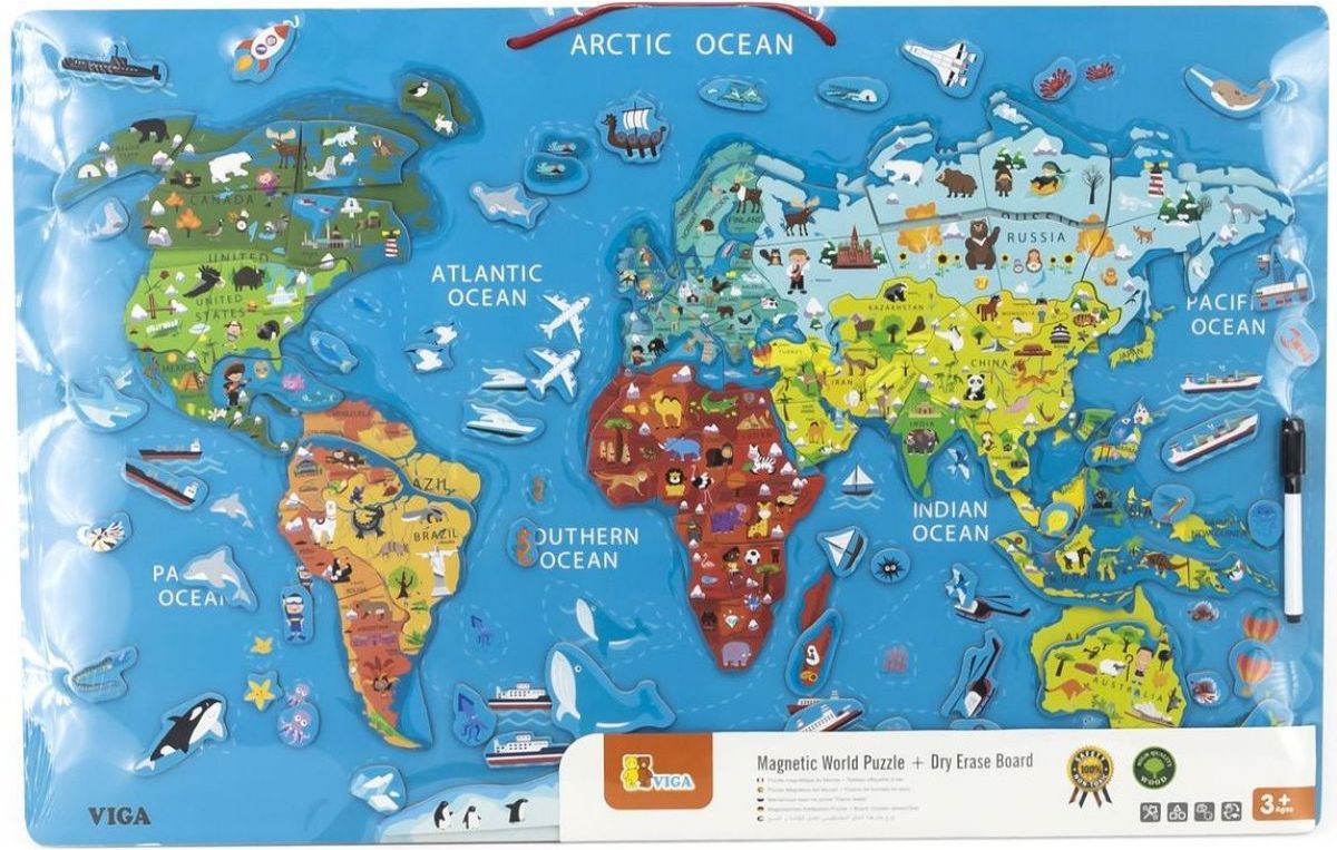 Viga Dřevěná mapa světa s tabulí - obrázek 5