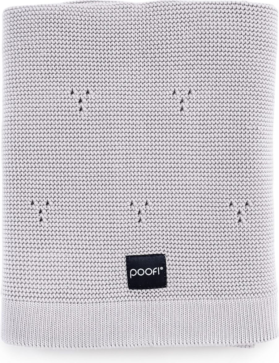 POOFI Pletená bavlněná deka - Paris Šedá - obrázek 2