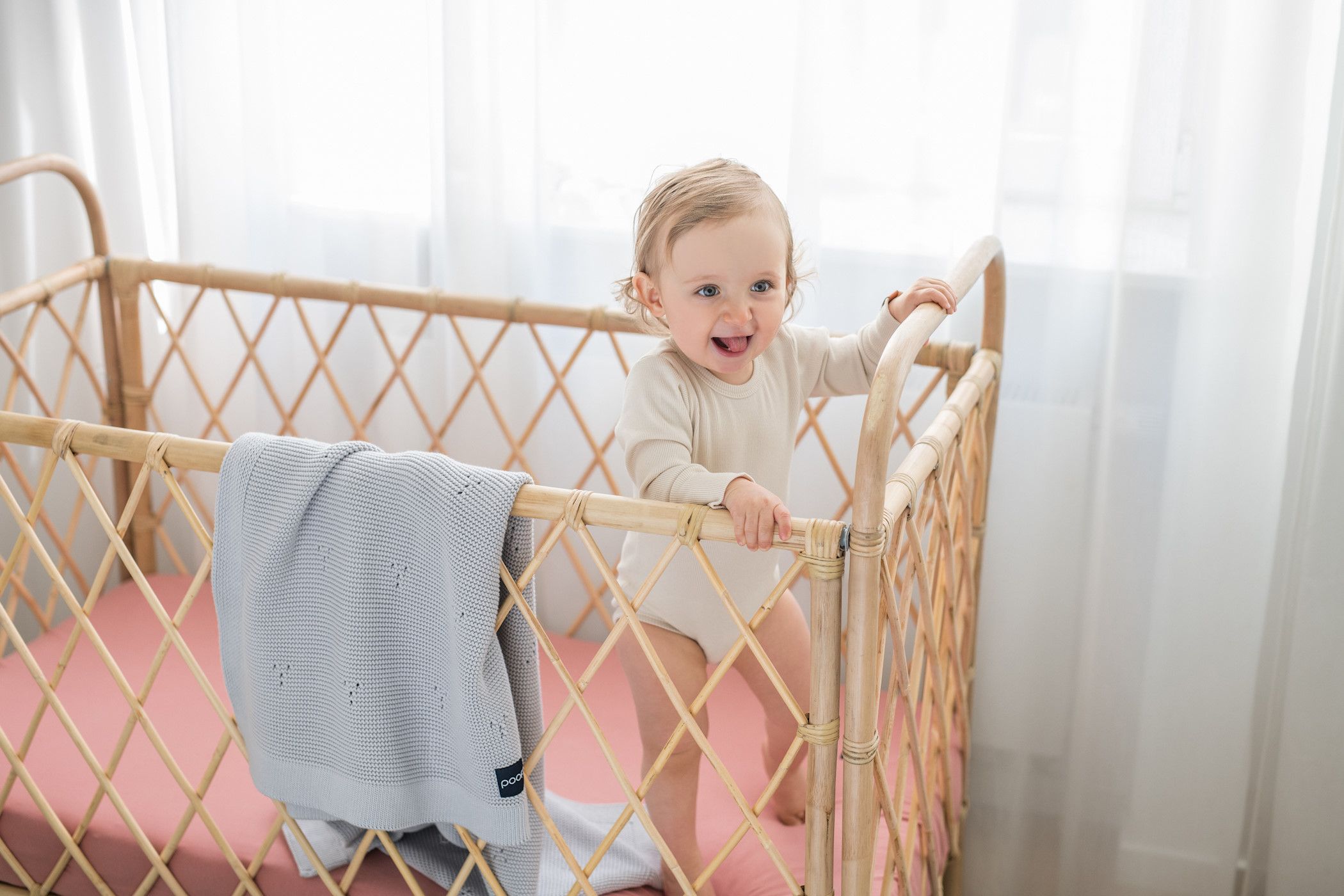 POOFI Pletená bavlněná deka - Paris Damašská růže - obrázek 18