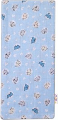 Baby Nellys Kvalitní bavlněná plenka - Tetra Premium, 70x80cm - Medvídek, modrá - obrázek 1