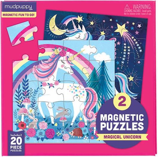 Mudpuppy - Magnetické puzzle - Jednorožci, 20 dílků - obrázek 1