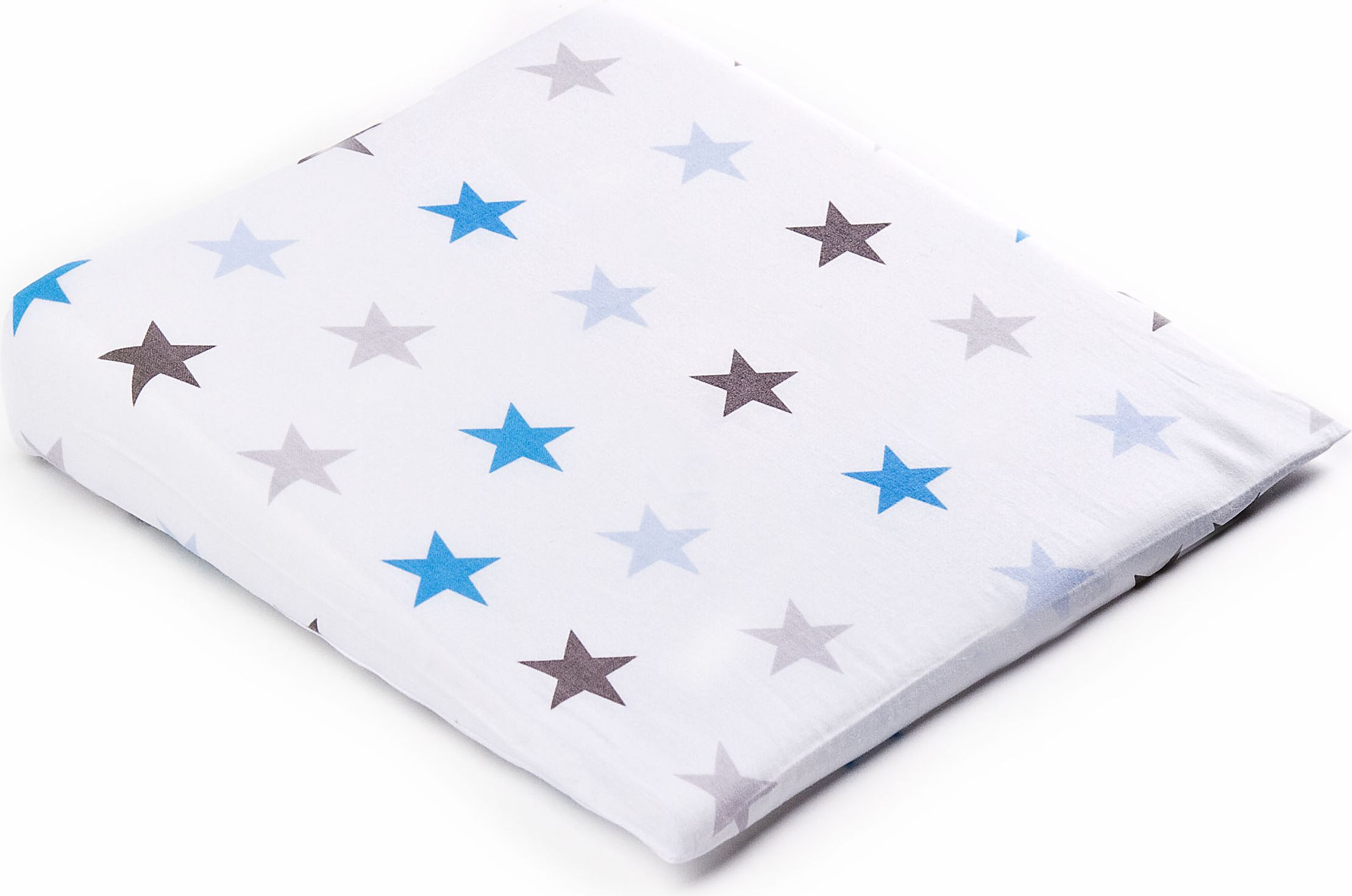 Potah na kojenecký polštář - klín SENSILLO, 38x30cm, motiv modré hvězdičky, barva bílá (bez polštáře) - obrázek 1