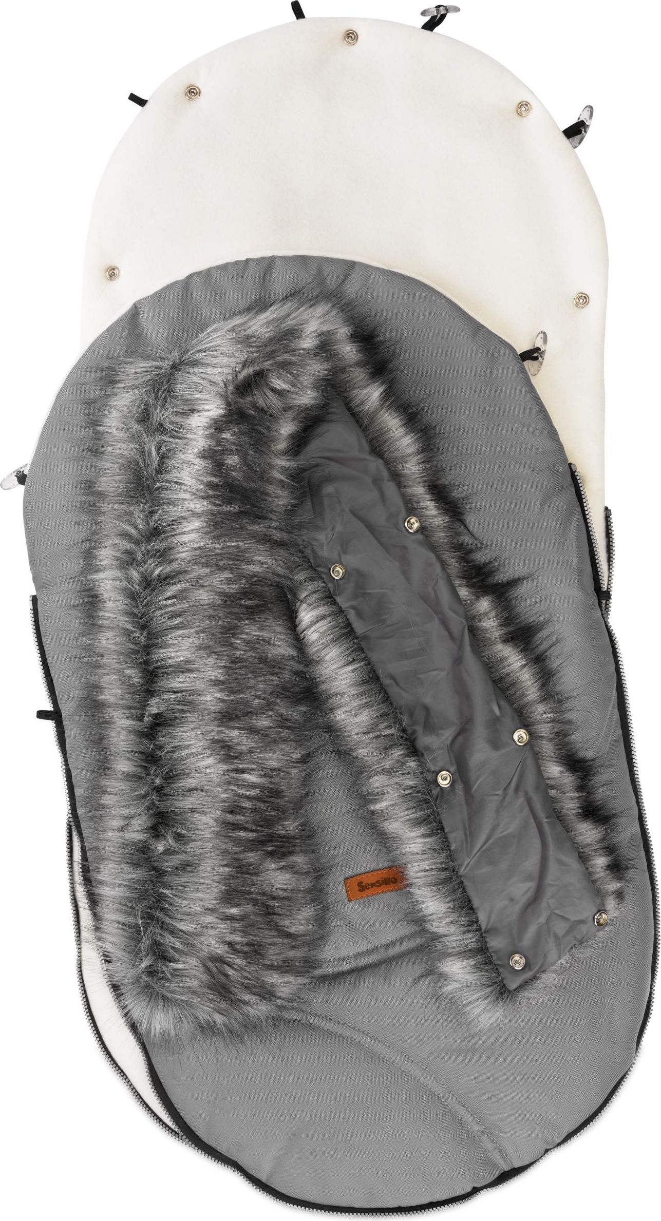 Fusak do kočárku SENSILLO, model Eskimo, barva šedá - obrázek 2
