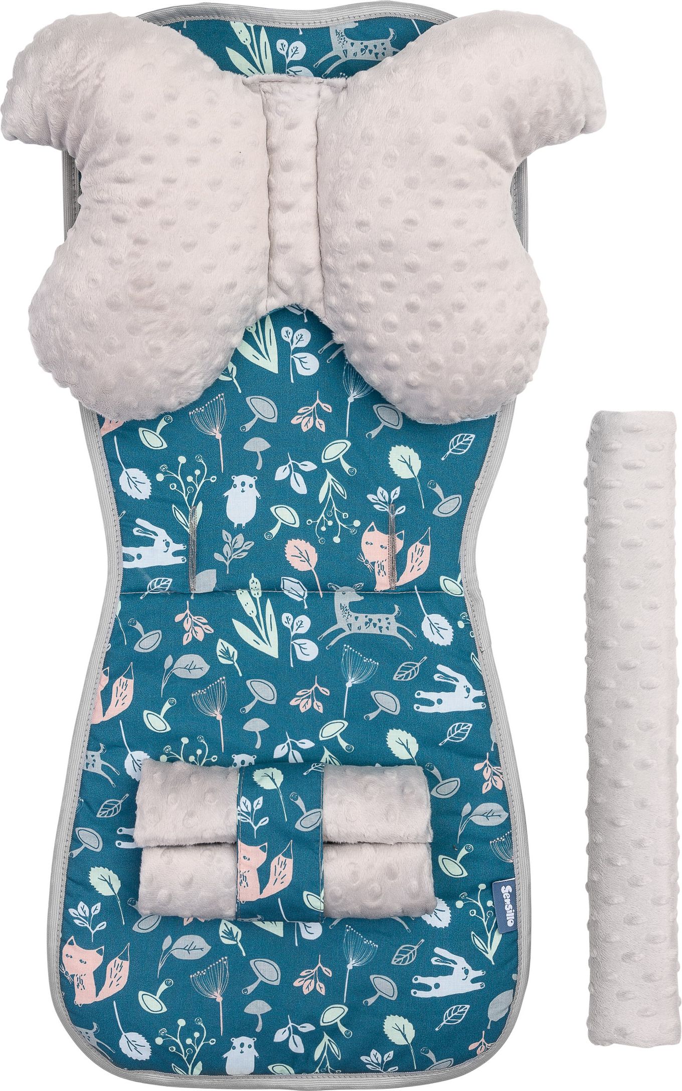 Podložka do kočárku SENSILLO, model Deluxe, set 4ks, motiv lesní zvířatka - obrázek 1