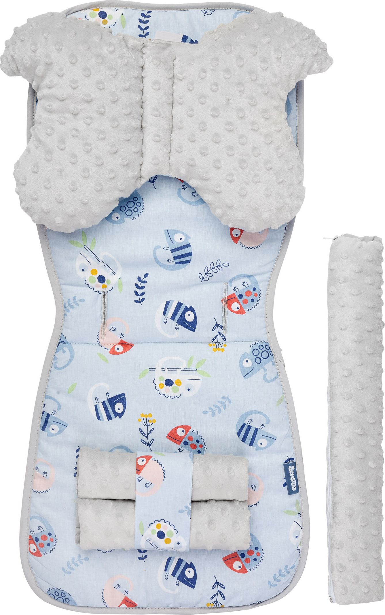 Podložka do kočárku SENSILLO, model Deluxe, set 4ks, motiv chameleon - obrázek 1