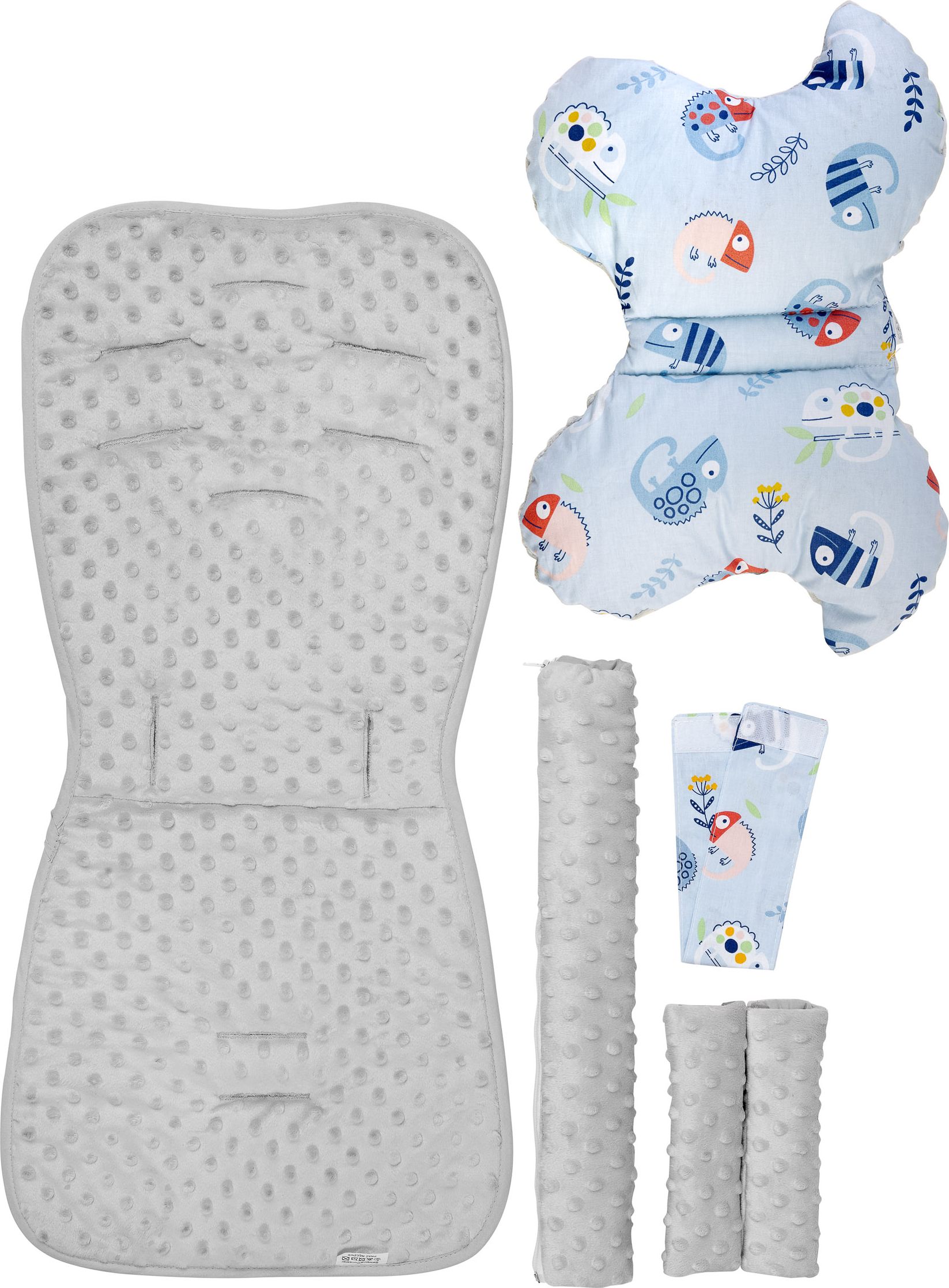 Podložka do kočárku SENSILLO, model Deluxe, set 4ks, motiv chameleon - obrázek 2