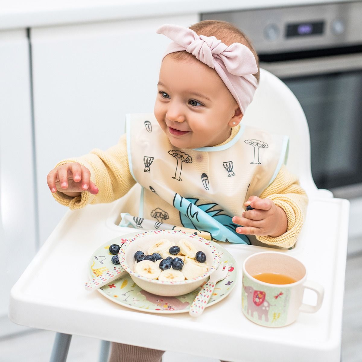 Plastová zástera BabyOno - velikost 24m+, motiv dikobraz - obrázek 2
