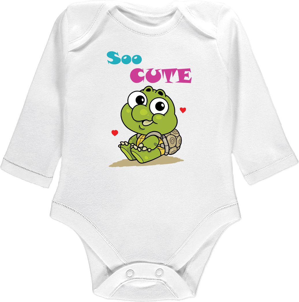 Kojenecké body Ellie Bee, krátký nebo dlouhý rukáv, barva bílá, motiv "Soo cute" Velikost: 0 - 3 měsíce (56 - 62cm), Rukáv: krátky - obrázek 3