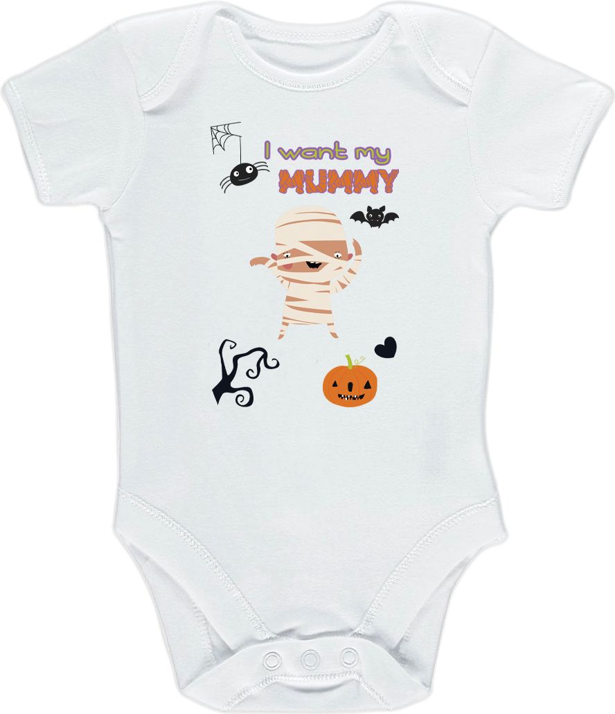 Kojenecké body Ellie Bee, krátký nebo dlouhý rukáv, barva bílá, motiv "I want my mummy" Velikost: 0 - 3 měsíce (56 - 62cm), Rukáv: dlouhý - obrázek 3