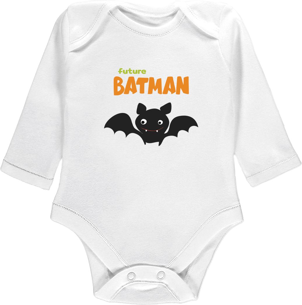 Kojenecké body Ellie Bee, krátký nebo dlouhý rukáv, barva bílá, motiv "Future Batman" Velikost: 0 - 3 měsíce (56 - 62cm), Rukáv: krátky - obrázek 3