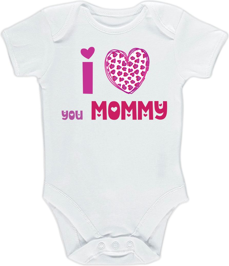 Kojenecké body Ellie Bee, krátký nebo dlouhý rukáv, barva bílá, motiv "I love you mommy" Velikost: 0 - 3 měsíce (56 - 62cm), Rukáv: dlouhý - obrázek 3
