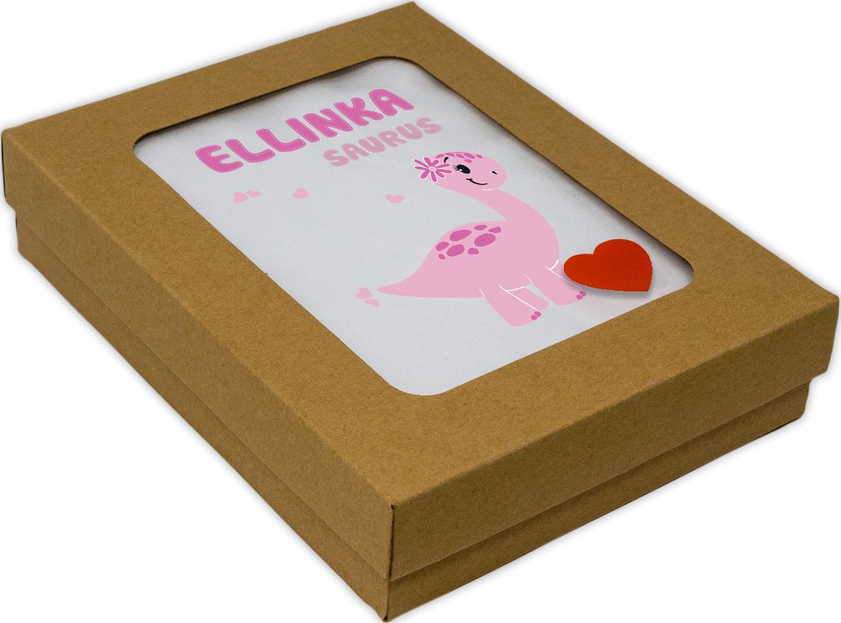 Kojenecké body Ellie Bee, krátký nebo dlouhý rukáv, barva bílá, motiv "Ellinka saurus" s jménem dítěte Velikost: 0 - 3 měsíce (56 - 62cm), Rukáv: dlouhý - obrázek 4