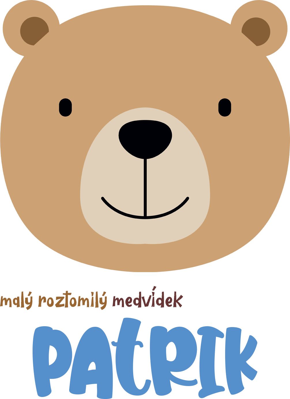 Kojenecké body Ellie Bee, krátký nebo dlouhý rukáv, barva bílá, motiv "Malý roztomilý medvídek Patrik" s jménem dítěte Velikost: 0 - 3 měsíce (56 - 62cm), Rukáv: dlouhý - obrázek 2
