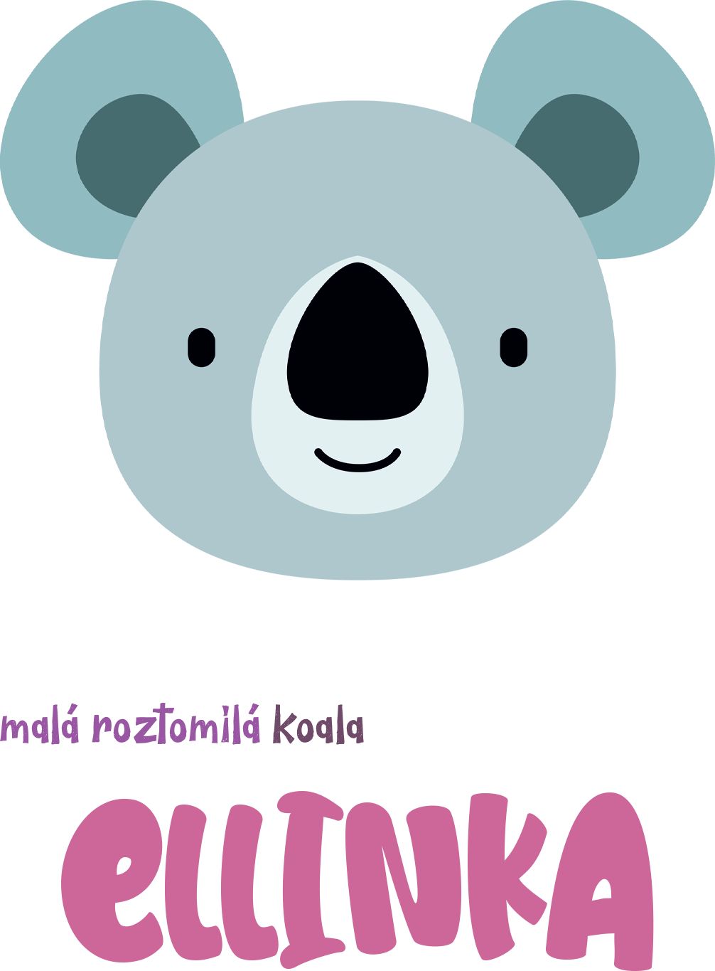 Kojenecké body Ellie Bee, krátký nebo dlouhý rukáv, barva bílá, motiv "Malá roztomilá koala Ellinka" se jménem dítěte Velikost: 0 - 3 měsíce (56 - 62cm), Rukáv: krátky - obrázek 2