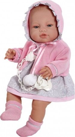 Luxusní dětská panenka-miminko Berbesa Amanda 43cm, Růžová - obrázek 1
