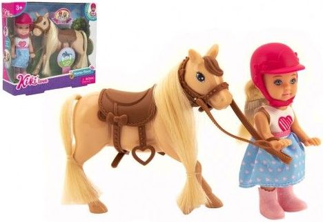 Panenka žokejka Kiki Anlily kloubová 12cm plast s koněm v krabičce 18x16x5cm - obrázek 1