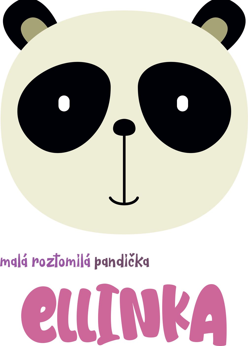 Kojenecké body Ellie Bee, krátký nebo dlouhý rukáv, barva bílá, motiv "Malá roztomilá pandička Ellinka" se jménem dítěte Velikost: 0 - 3 měsíce (56 - 62cm), Rukáv: krátky - obrázek 2