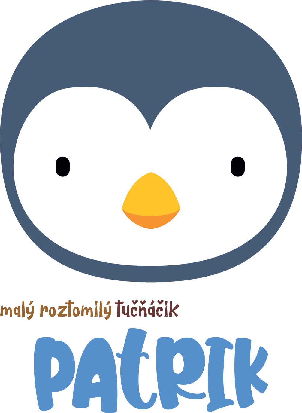 Kojenecké body Ellie Bee, krátký nebo dlouhý rukáv, barva bílá, motiv "Malý roztomilý tučňáčik Patrik" s jménem dítěte Velikost: 0 - 3 měsíce (56 - 62cm), Rukáv: dlouhý - obrázek 2