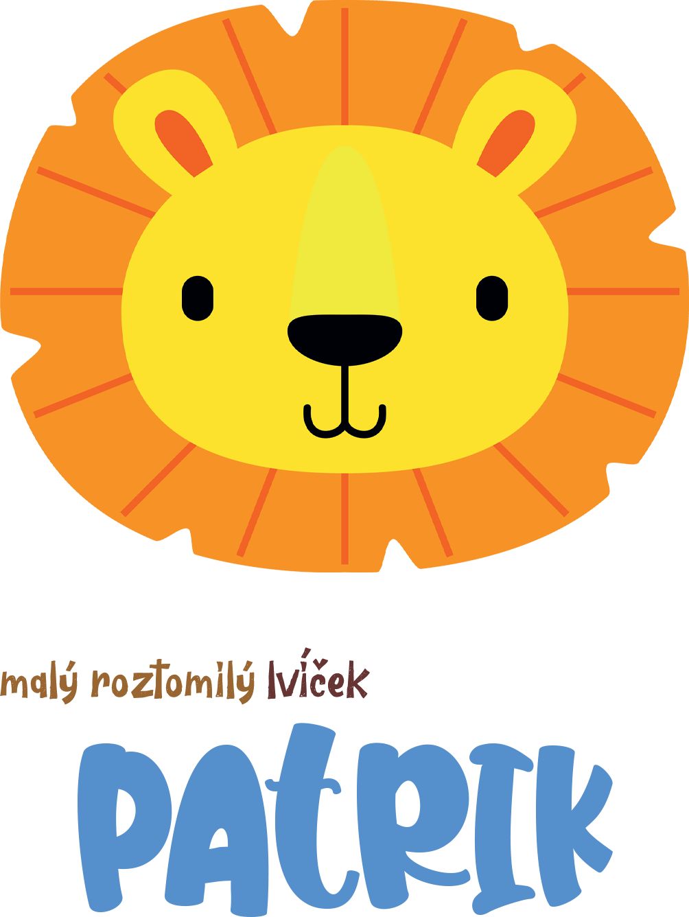 Kojenecké body Ellie Bee, krátký nebo dlouhý rukáv, barva bílá, motiv "Malý roztomilý lvíček Patrik" s jménem dítěte Velikost: 0 - 3 měsíce (56 - 62cm), Rukáv: krátky - obrázek 2