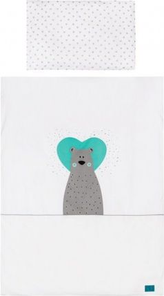2-dílné ložní povlečení Belisima Bear in love 100/135 tyrkysové, Tyrkysová - obrázek 1