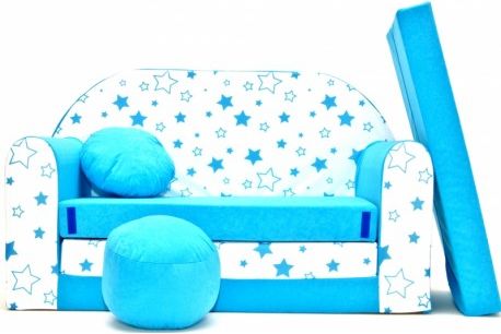 Rozkládací dětská pohovka Nellys ® 85R - Magic stars - modré - obrázek 1