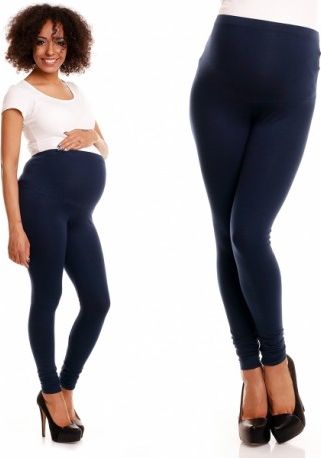Těhotenské legíny - granát/tm.modré, Velikosti těh. moda L/XL - obrázek 1