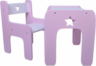 Sada nábytku STAR - Stůl + židle - růžová s bílou - obrázek 1