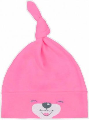 Bavlněná kojenecká čepička Bobas Fashion Lucky tmavě růžová, Růžová, 56 (0-3m) - obrázek 1