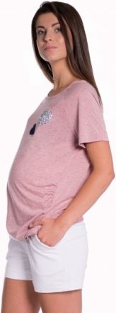 Těhotenské,bavlněné kraťasy s odpáratelným pásem - bílé, Velikosti těh. moda  S (36) - obrázek 1