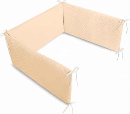 Mantinel do postýlky Velvet lux Miminu, prošívaný - meruňkový, Rozměry 120x60 - obrázek 1