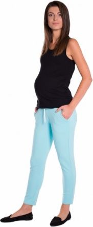 Těhotenské 3/4 kalhoty s odparátelným pásem - mátové, Velikosti těh. moda L (40) - obrázek 1
