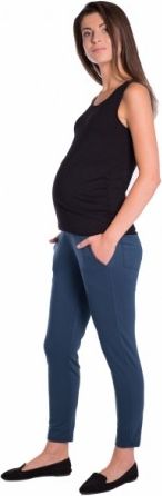 Těhotenské 3/4 kalhoty s odparátelným pásem - petrolejové, Velikosti těh. moda XL (42) - obrázek 1