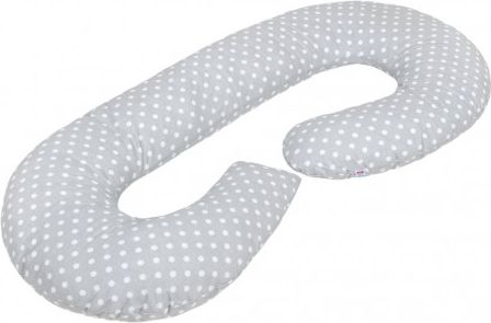 Univerzální kojící polštář ve tvaru C New Baby XL šedý s puntíky, Šedá - obrázek 1
