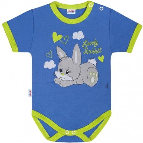 Dětské body s krátkým rukávem New Baby Lovely Rabbit, Modrá, 68 (4-6m) - obrázek 1