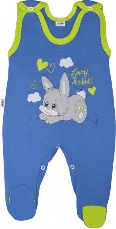 Dětské dupačky New Baby Lovely Rabbit, Modrá, 68 (4-6m) - obrázek 1