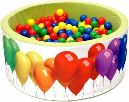 Bazén pro děti 90x40cm kruhový tvar + 200 balónků - zelený s balónky - obrázek 1