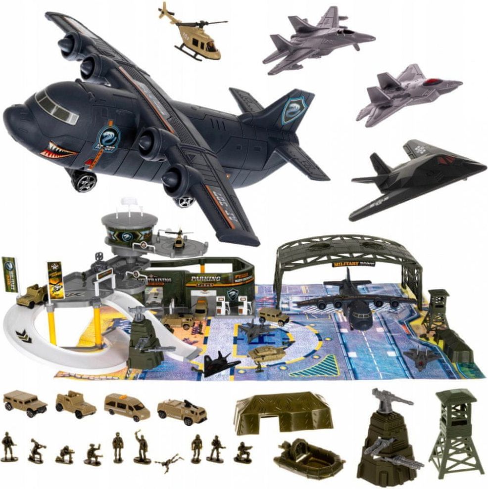 iMex Toys 11399 Dětské vojenské letiště s letadly a příslušenstvím XXL - obrázek 1