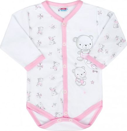 Kojenecké celorozepínací body New Baby Bears růžové, Růžová, 50 - obrázek 1