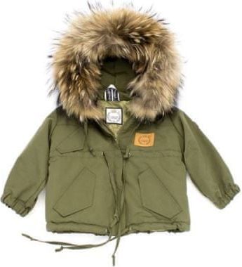 LATTANTE bunda s kapucí úmělá kožešina zelená 104/110 cm - obrázek 1