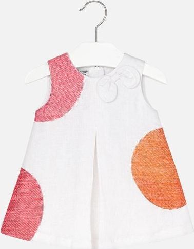 MAYORAL dívčí plátěné šaty - bílé - 68 cm - obrázek 1