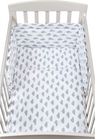 2-dílné ložní povlečení New Baby 90/120 cm obláčky šedé, Šedá - obrázek 1