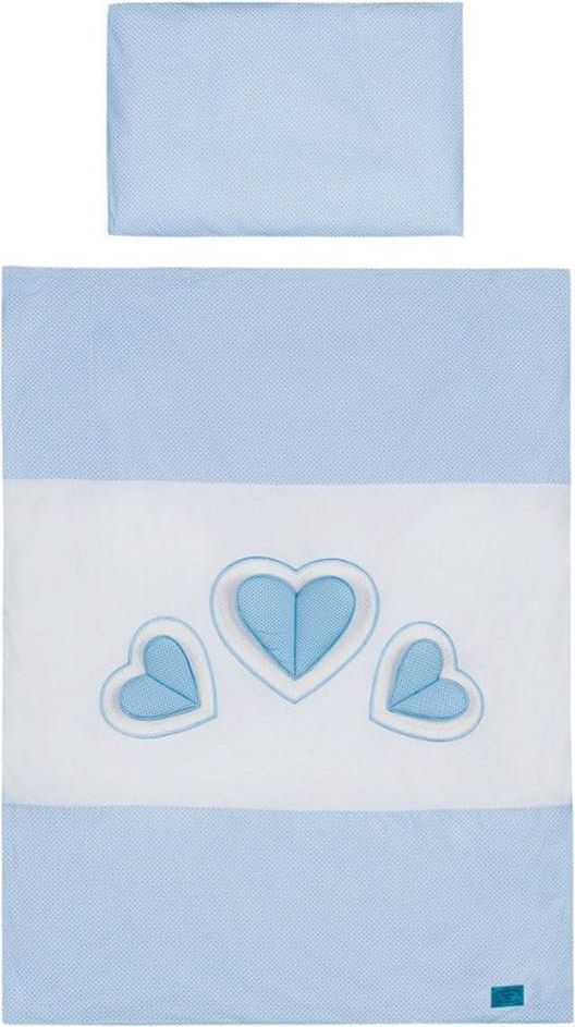 BELISIMA 5-dílné ložní povlečení Belisima Tři srdce bílo-modré - 5-dílné ložní povlečení Belisima Tři srdce 100/135 bílo-modré - obrázek 1
