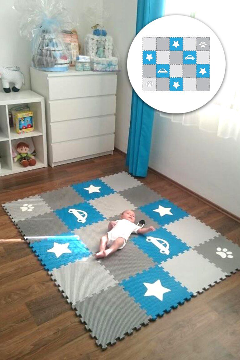 MINIDECKFLOOR PĚNOVÉ PUZZLE 20 DÍLŮ - AUTO, HVĚZDA, TLAPKA - obrázek 1