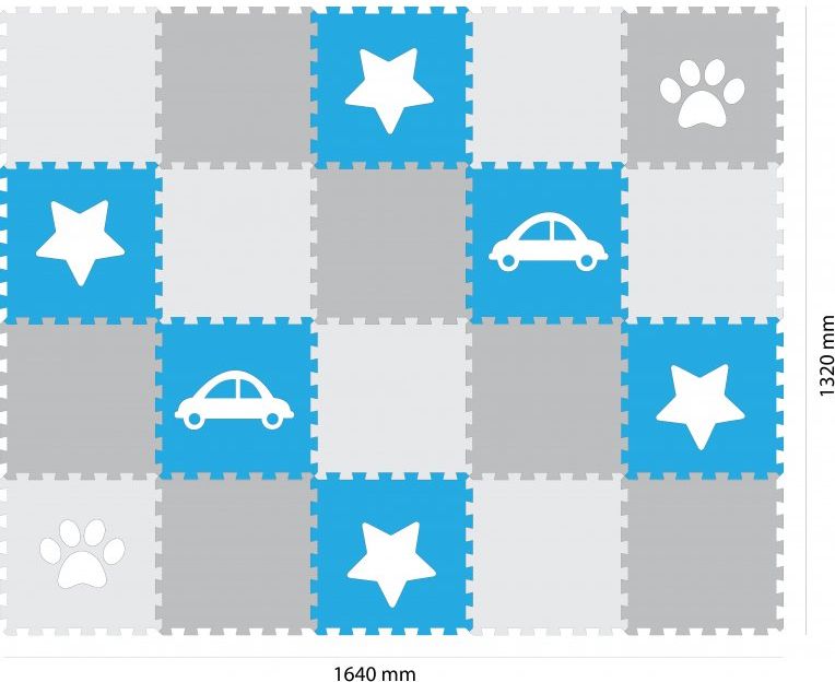 MINIDECKFLOOR PĚNOVÉ PUZZLE 20 DÍLŮ - AUTO, HVĚZDA, TLAPKA - obrázek 2