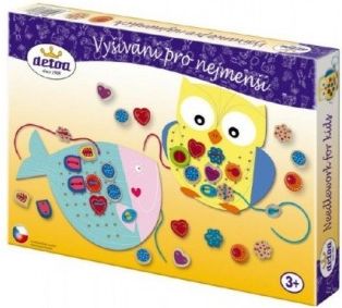 Vyšívání pro nejmenší dřevo 41ks v krabici 33x23x3,5cm - obrázek 1