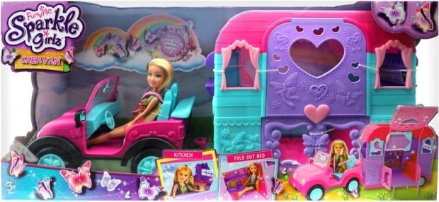 Auto s karavan Sparkle Girlz s panenkou - obrázek 1